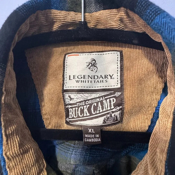 Legendary Whitetales xl  mens blue/black plaid‎ shirt - Picture 3 of 4